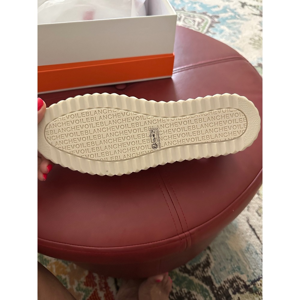 New In Box Voile Blanche Ines Mesh Suede Calf Leather Sneakers White Red Size 39 - Picture 6 of 9